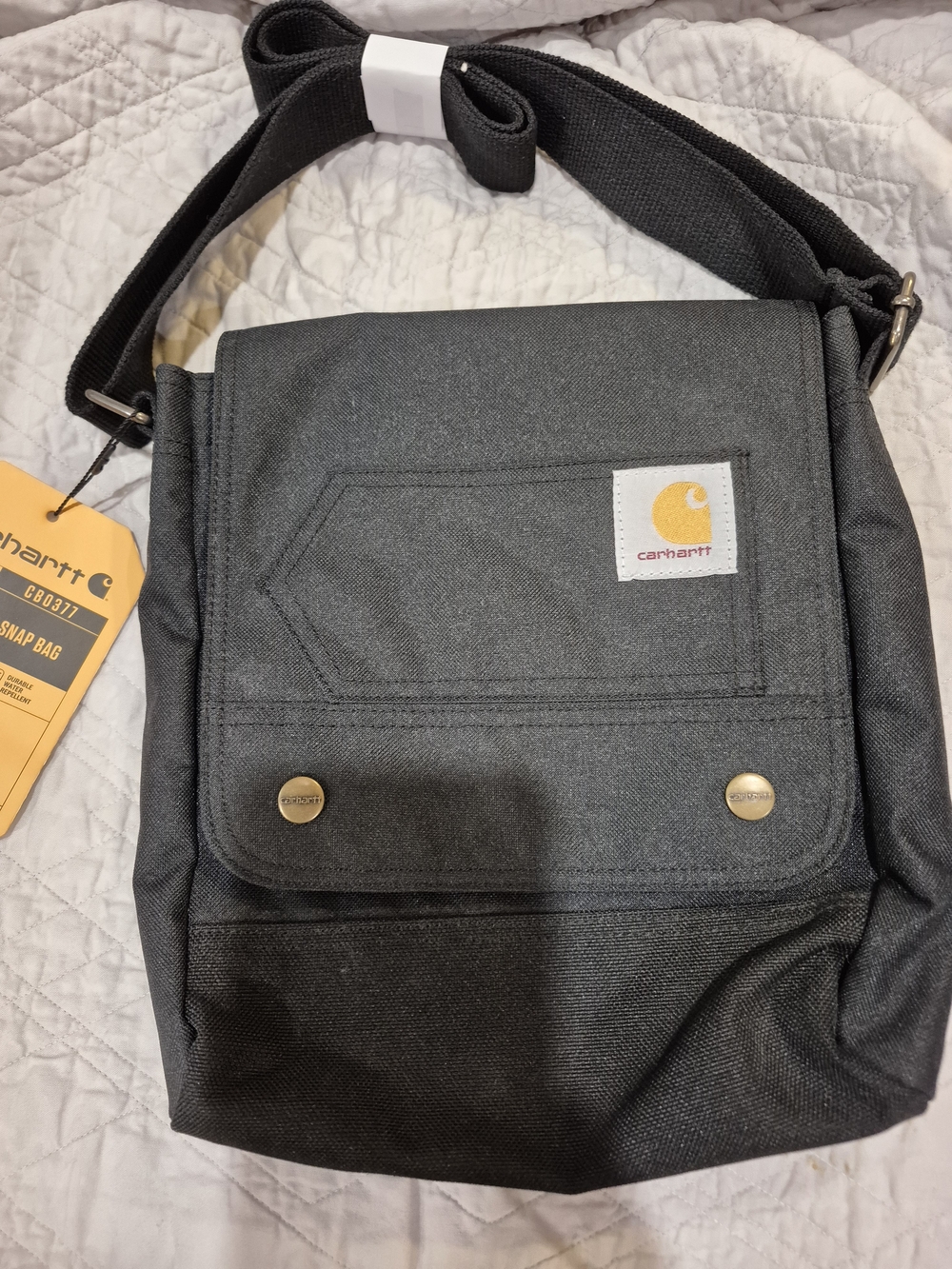 NWT Carhartt Black Crossbody Snap Bag - Durable Everyday Carry